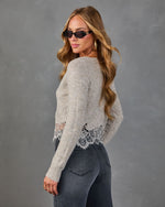 Morning After Knit Lace Trim Cardigan