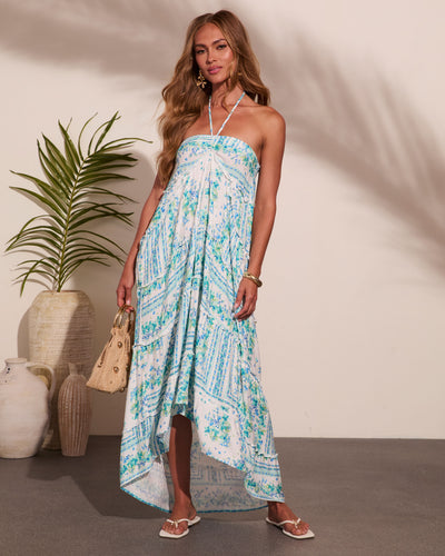 Summer Cottage Floral Halter Neck High Low Maxi Dress – VICI Summer Cottage Floral Halter Neck High Low Maxi Dress – VICI