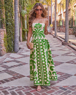 Resort Radiance Floral Tropical Print Maxi Dress