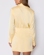 Yellow % Booked and Busy Collared Shirt Mini Dress-4