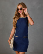 Kendall Denim Stone Embellished Mini Dress