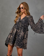 Autumn Rose Floral Mini Dress