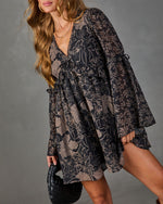 Autumn Rose Floral Mini Dress