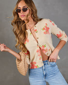 Saddle Rose Knit Floral Cardigan