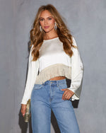 Celestial Romance Satin Fringe Top