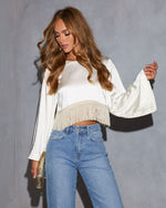 Celestial Romance Satin Fringe Top