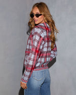 Frost Charm Plaid Print Jacket