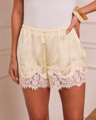 Spirited Cove Satin Lace Trim Shorts