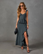 Harvest Social Plaid Peplum Tank Top