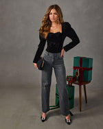 Tonnie Velvet Bow Peplum Top