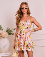 Cream Print % Delfina Floral Mini Dress-
5