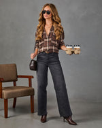 Norina Plaid Button Down Top