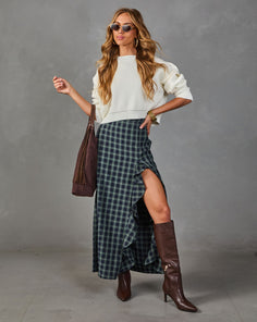 Harvest Social Plaid Maxi Skirt