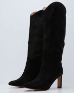 Black % Honeyed Haze Suede Knee High Boots-3