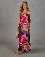 Night Orchid Floral Midi Dress