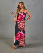 Night Orchid Floral Midi Dress