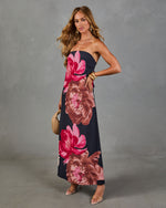 Night Orchid Floral Midi Dress