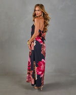 Night Orchid Floral Midi Dress