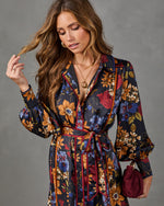 Wildflower Reverie Floral Waist Tie Midi Dress