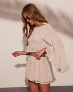 Airy Glow Lace Ruffle Hem Top