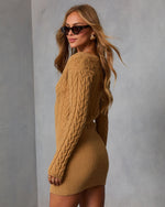 Honeyroot Cable Knit Mini Sweater Dress