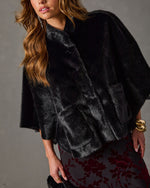 Roux Faux Fur Cape Sleeve Jacket