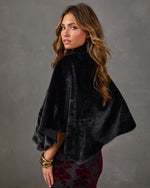 Roux Faux Fur Cape Sleeve Jacket