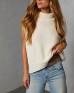 Ovalia Ribbed Mock Neck Sweater