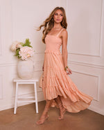 Sweet Allure Smocked High Low Midi Dress