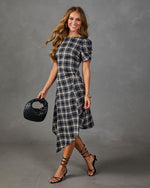 Market Muse Plaid High Low Midi Dress