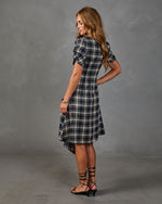 Market Muse Plaid High Low Midi Dress