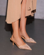 Early Exit Embellished Slingback Heels