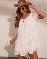 Adelah Tiered Shift Mini Dress