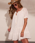 Adelah Tiered Shift Mini Dress