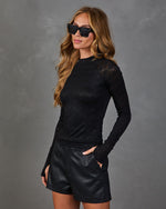 Wicked Romance Floral Lace Mock Neck Top