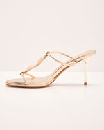 Jaide Metallic Gemstone Mule Stiletto Heels