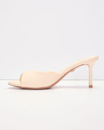 Bone % Liorra Vegan Leather Heeled Peep Toe Mules-3