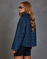 Active Form Plaid Track Jacket