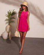 Milenah Embossed Terry Checkered Mini Dress