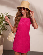 Milenah Embossed Terry Checkered Mini Dress