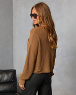 Camel % Kerry Relaxed Long Sleeve Sweater Top-4