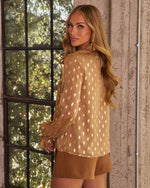 Main Event Chiffon Polka Dot Blouse