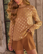 Main Event Chiffon Polka Dot Blouse