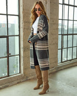Nuvora Contrast Striped Cardigan