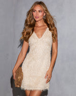 Celestial Kiss Shaggy Knit Mini Dress