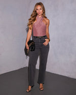 Tangled Love Crisscross Halter Bodysuit