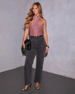 Tangled Love Crisscross Halter Bodysuit