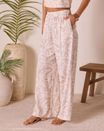 Beige Multi % Summit Socialite Abstract Pants-3