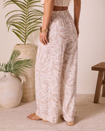 Beige Multi % Summit Socialite Abstract Pants-4