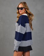 First Edition Striped Contrast Trim Sweater